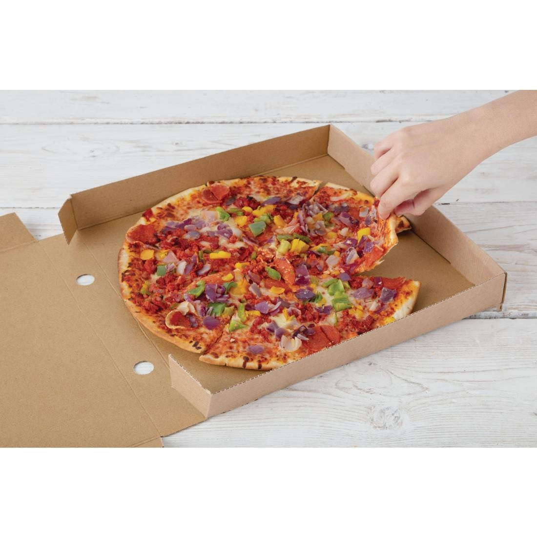 DC725 Fiesta Compostable composteerbare kartonnen pizzadoos 35cm (50 stuks)
