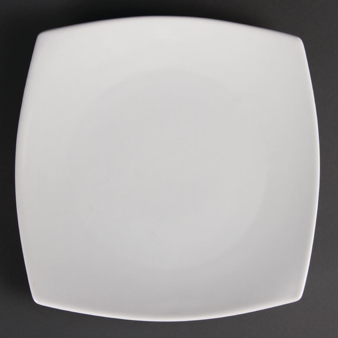 U170 Olympia Whiteware Vierkante Borden Met Afgeronde Hoeken 24cm (12 Stuks)