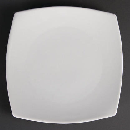 U170 Olympia Whiteware Vierkante Borden Met Afgeronde Hoeken 24cm (12 Stuks)
