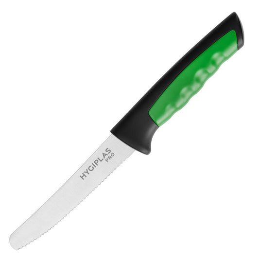 JD222 Hygiplas Pro gekarteld tomatenmes groen 10cm