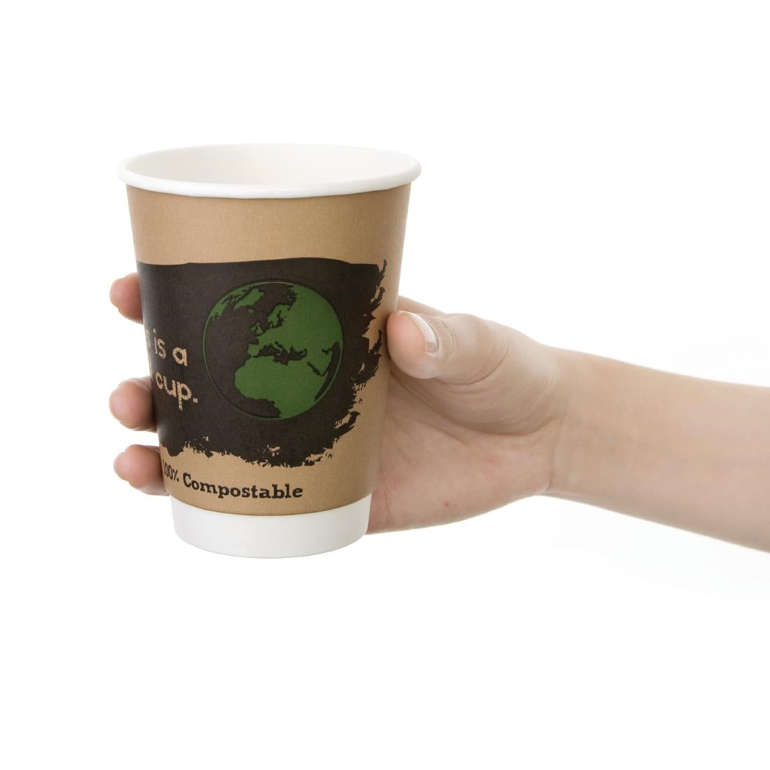 DY987 500 Fiesta Compostable composteerbare dubbelwandige koffiebekers 35,5cl (500 stuks)