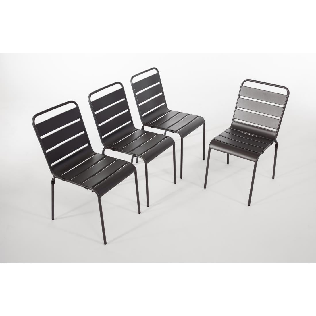 CS727 Bolero stalen stoelen grijs (4 stuks)