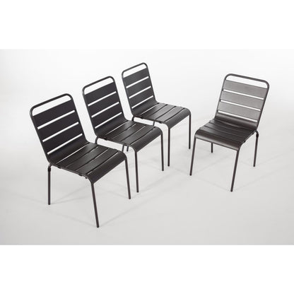 CS727 Bolero stalen stoelen grijs (4 stuks)