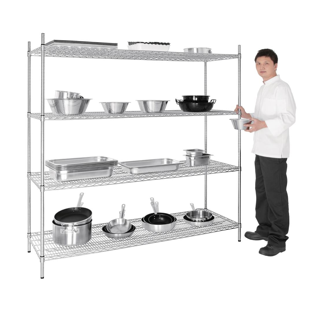 U259 Vogue voorraadrek met 4 schappen 183x61cm