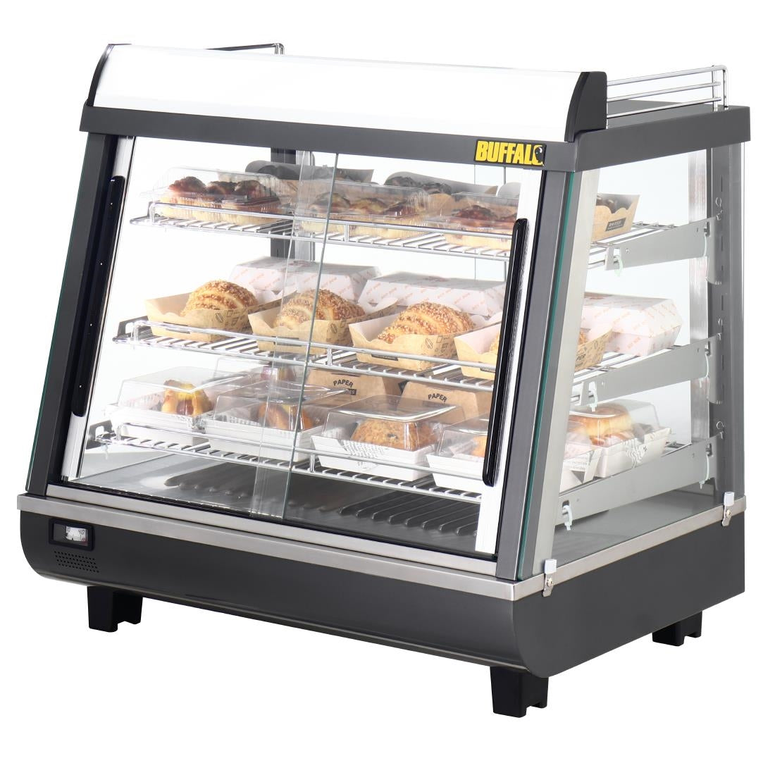 HW927 Buffalo Voor- En Achterdeur Verwarmde Vitrine 96Ltr