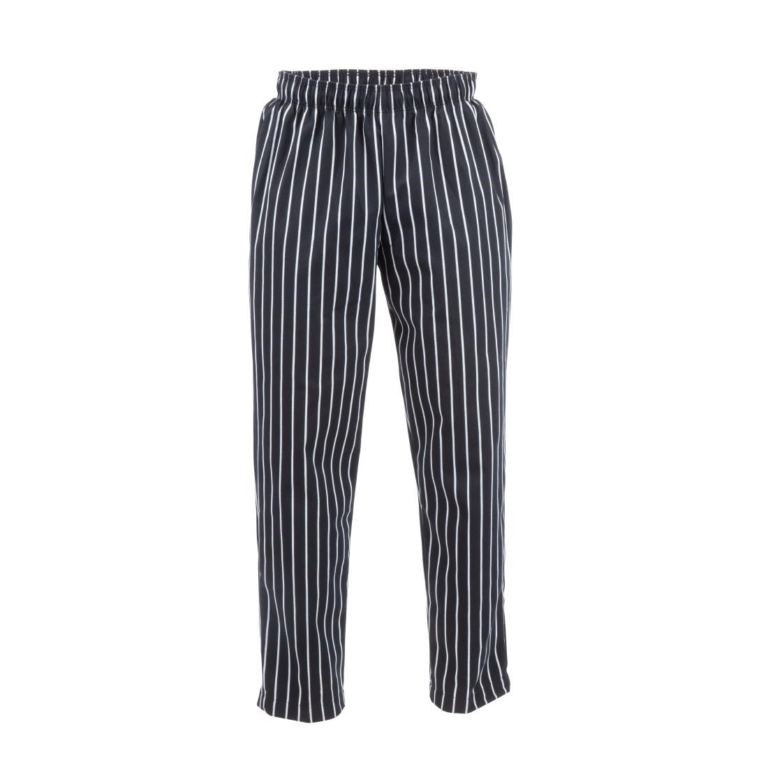 A940-S Chef Works Designer baggy koksbroek zwart-wit gestreept S