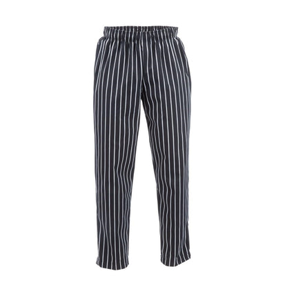 A940-S Chef Works Designer baggy koksbroek zwart-wit gestreept S