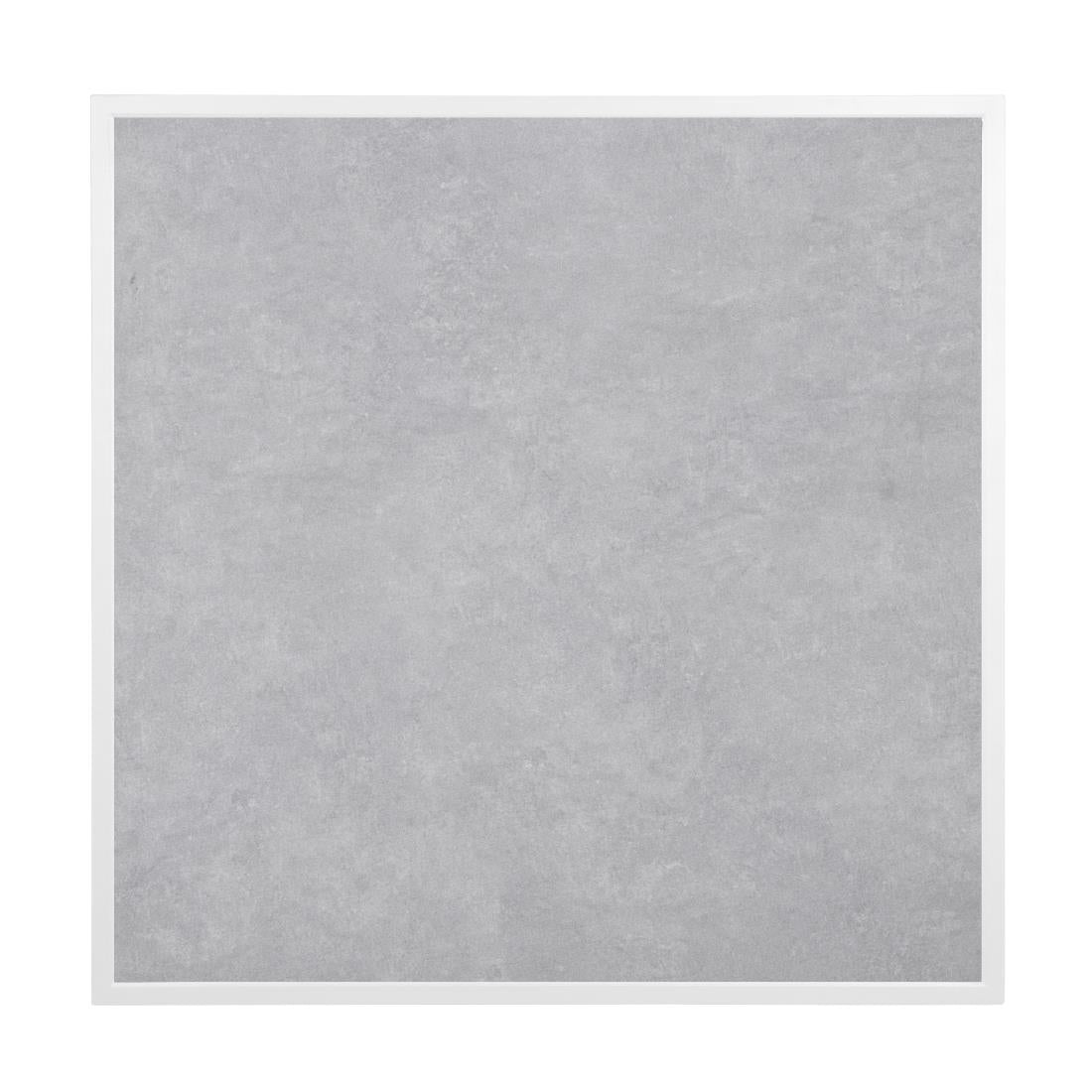 FU514 Bolero Tafelblad Van Gehard Glas Met Lichtgrijs Steeneffect En Witte Rand 700 mm Voor Buiten