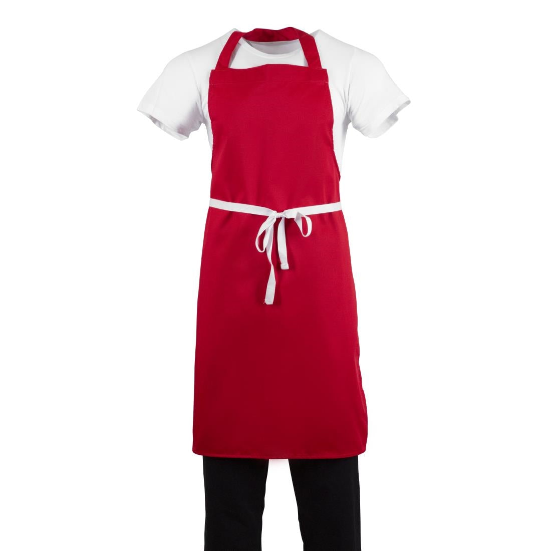 BB466 Whites halterschort polyester-katoen rood