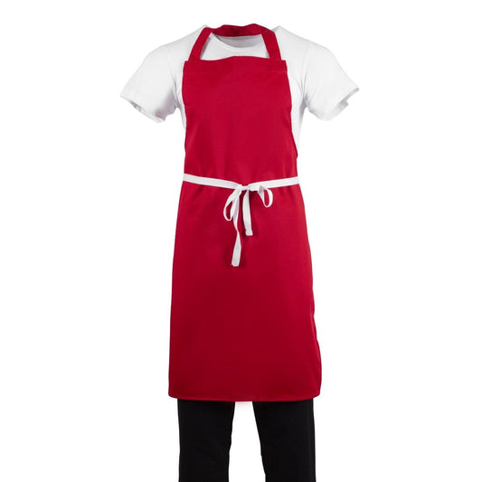 BB466 Whites halterschort polyester-katoen rood
