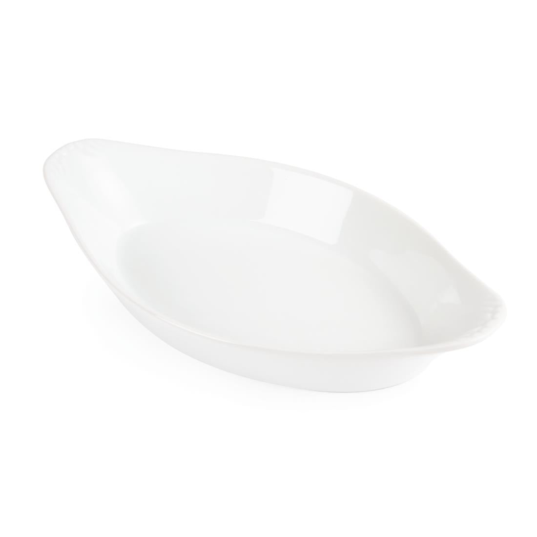W440 Olympia Whiteware ovale gratineerschalen 25,3x14cm (6 stuks)