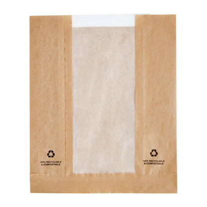 DC875 Fiesta Compostable voedselzakken met pergamijnen venster (1000 stuks)