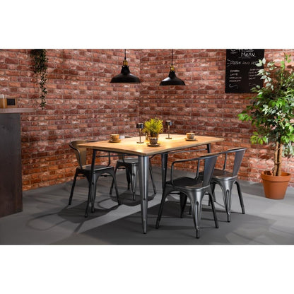 HZ807 Bolero Bistro Curve Armstoelen Donkergrijs (4 stuks)