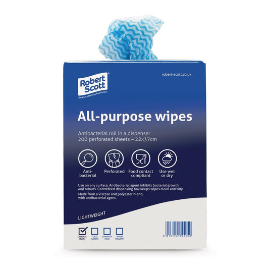 DN843 Jantex multifunctionele antibacteriële doekjes blauw (200 stuks)