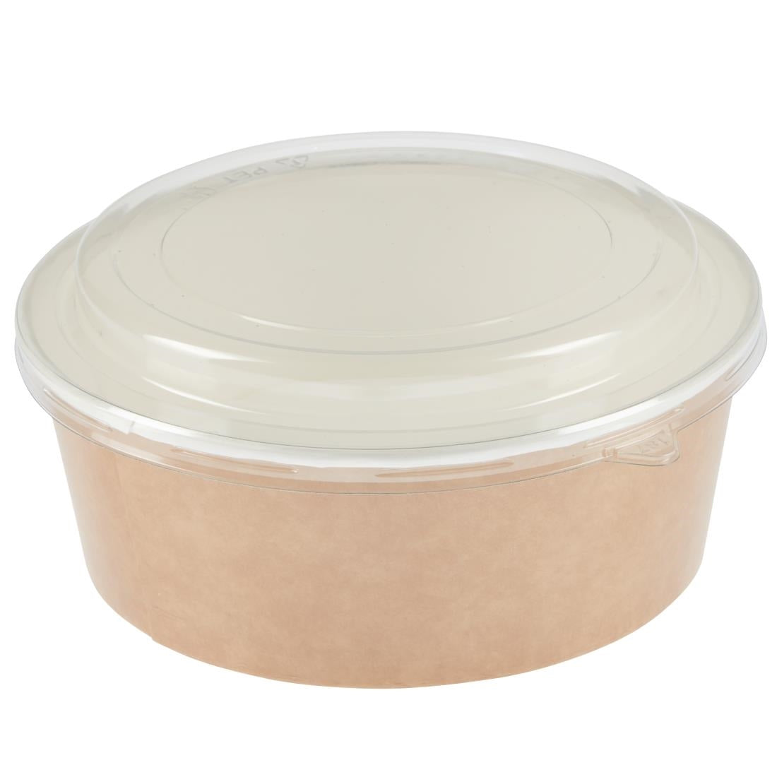 FA374 Colpac recyclebare kraft saladebakken met deksel groot 1300ml (150 stuks)