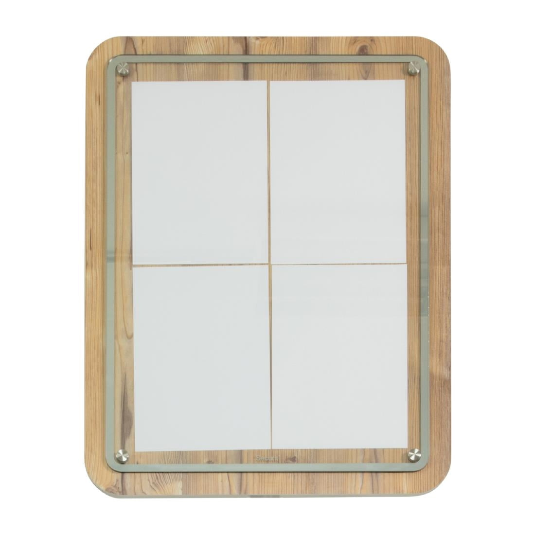 CU939 Securit 4xA4 houten wandmenuhouder