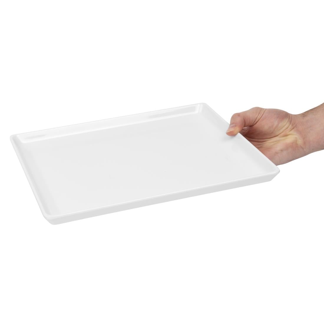 GF076 APS Float platte melamine schaal wit GN 1/2