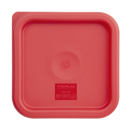 CF040 Hygiplas vierkant deksel rood klein