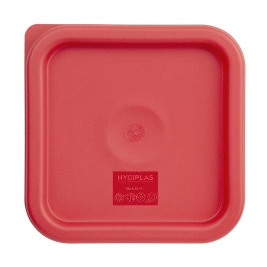 CF040 Hygiplas vierkant deksel rood klein