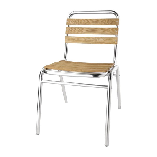 GK997 Bolero aluminium en essenhouten stoelen (4 stuks)