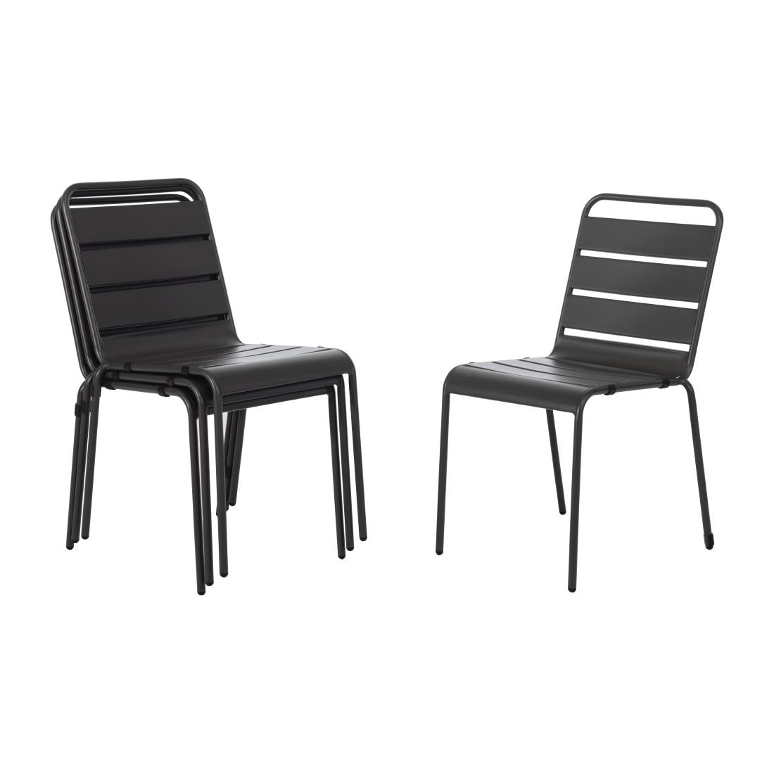 CS727 Bolero stalen stoelen grijs (4 stuks)