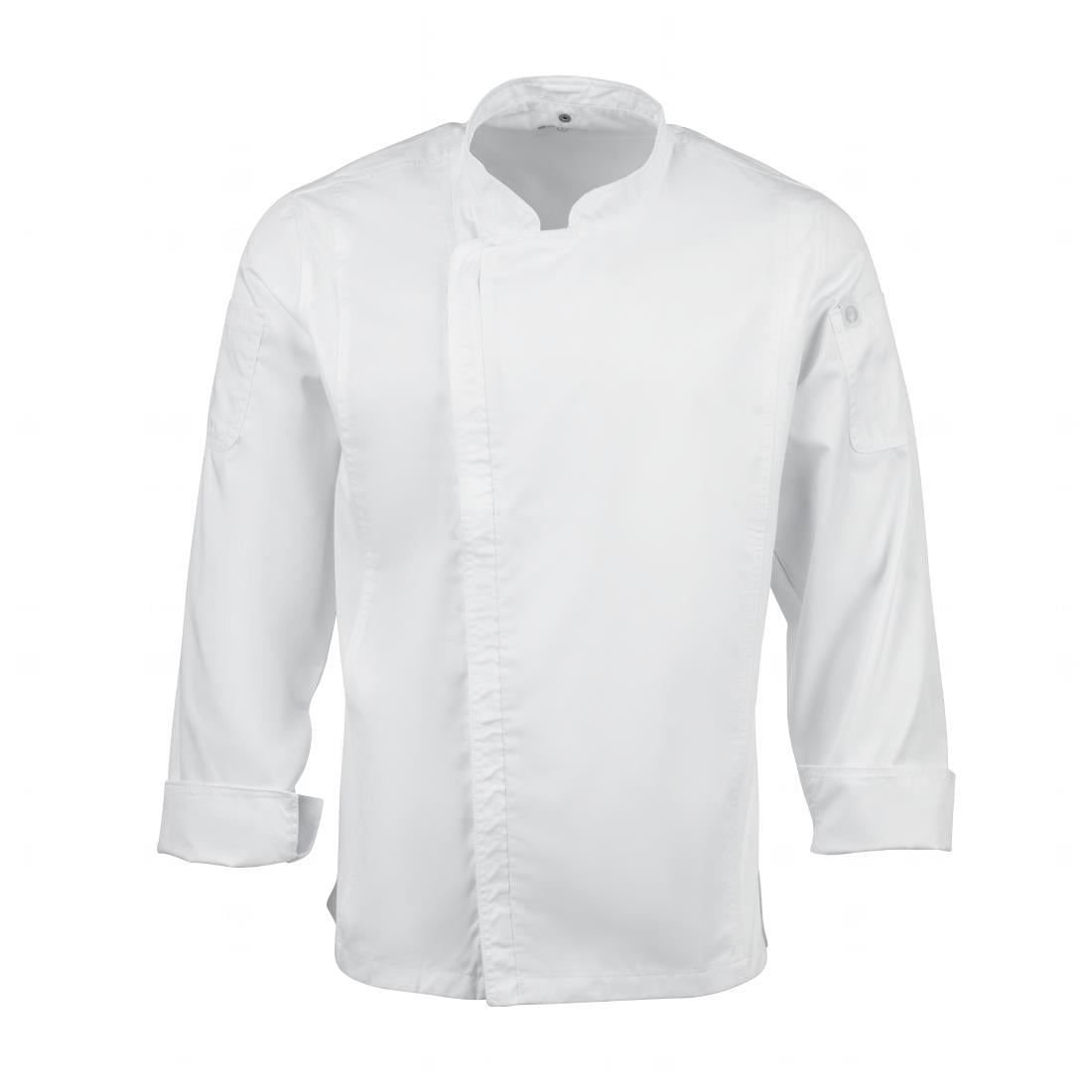 BB264-S Chef Works Urban Hartford unisex koksbuis met rits lange mouw wit S