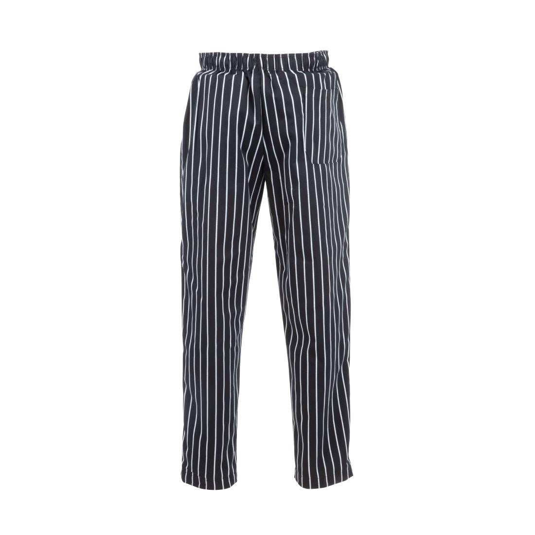 A940-S Chef Works Designer baggy koksbroek zwart-wit gestreept S