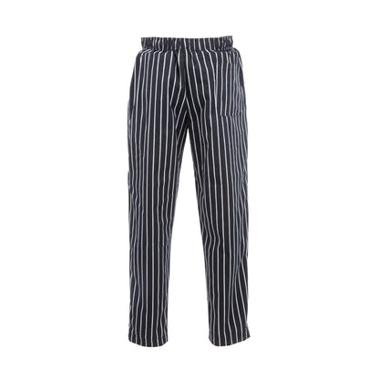 A940-S Chef Works Designer baggy koksbroek zwart-wit gestreept S