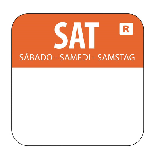 L936 Hygiplas voedseletiketten zaterdag kleurcode oranje (1000 stuks)