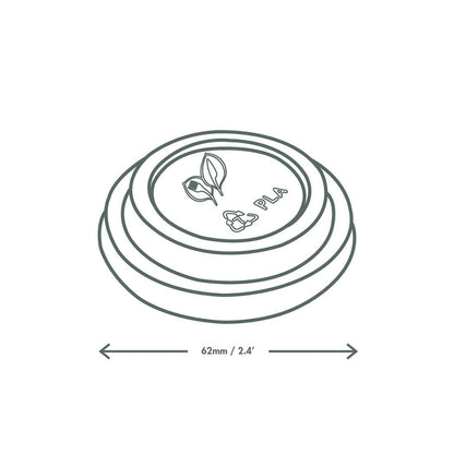 FP801 Vegware 62-serie CPLA deksels (2000 stuks)