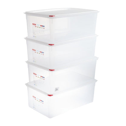 DL984 Araven GN 1/1 voedseldoos met deksel 28Ltr (4 stuks)