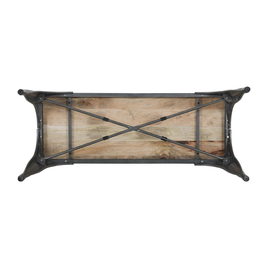 HZ815 Bolero Bistro Bank Met Mangohout En Donkergrijze Poten 1000mm (2 stuks)