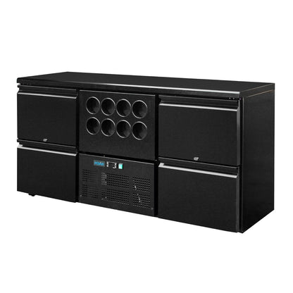 GL457 Polar U-serie werkbank koeling 4 laden plus flessennest (8 flessen)