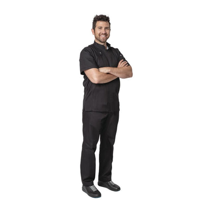 B472-XL Chef Works Springfield unisex koksbuis met rits zwart XL