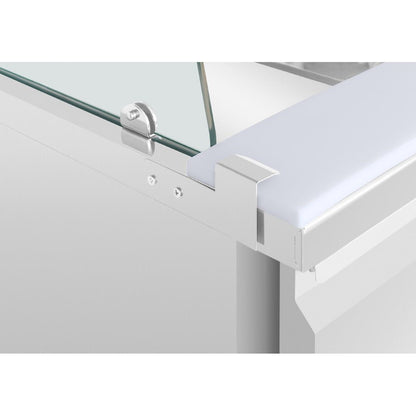 UA019 Polar U-serie vierdeurs saladette met vierkant kuchscherm
