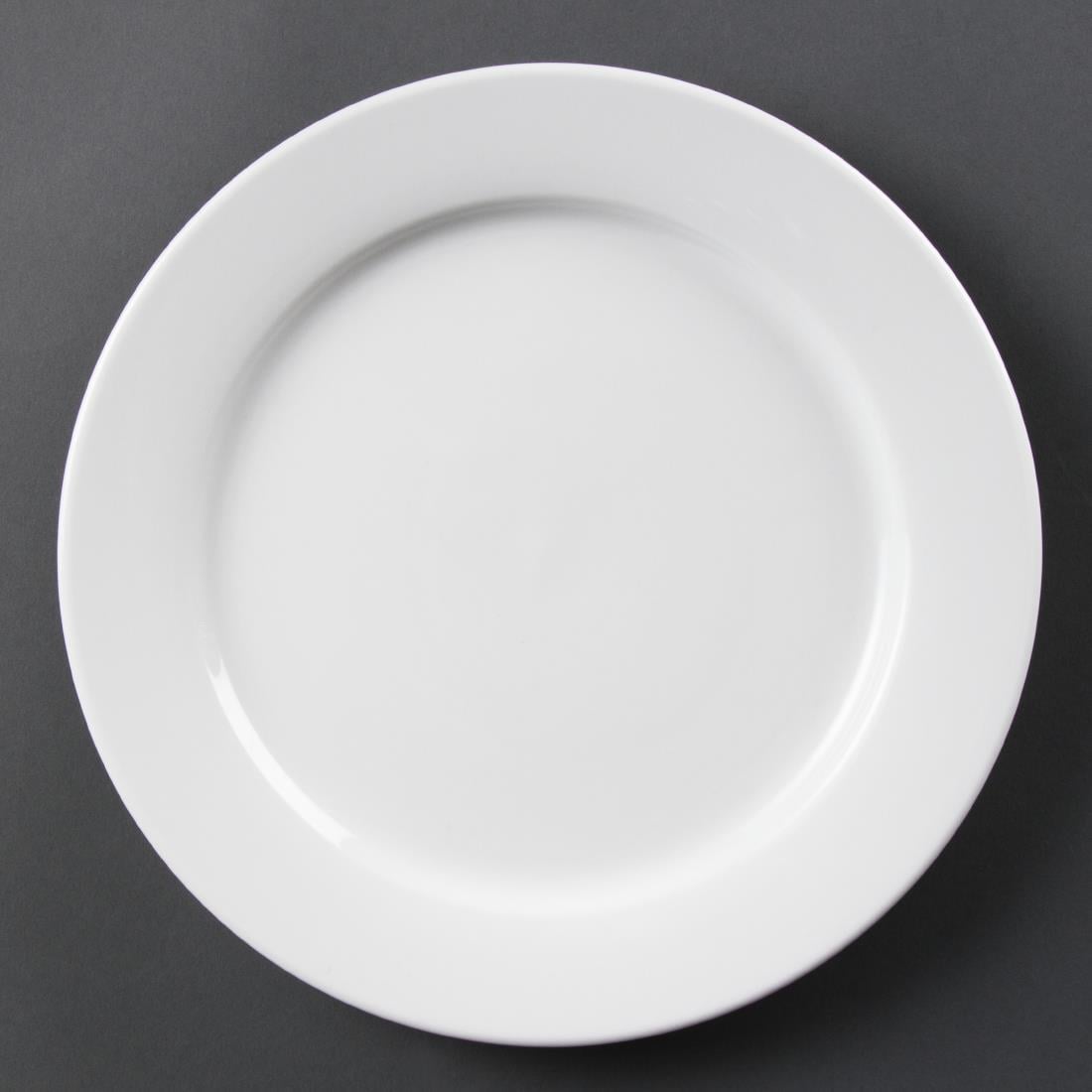 CB482 Olympia Whiteware Witte Borden Met Brede Rand 28cm (6 Stuks)