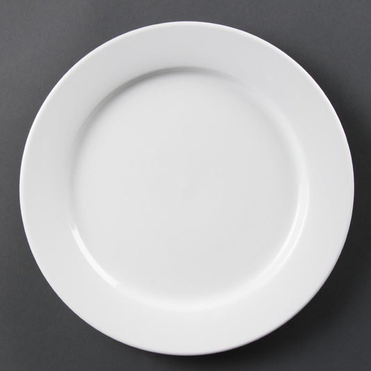 CB482 Olympia Whiteware Witte Borden Met Brede Rand 28cm (6 Stuks)