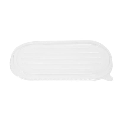 HW630 Fiesta Recycleerbare Pet Deksels Voor Bagasse Ovale Containers (100 stuks)
