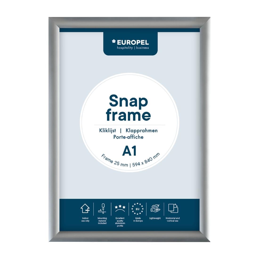 HU436 Europel Snap Frame A1 25mm Zilver