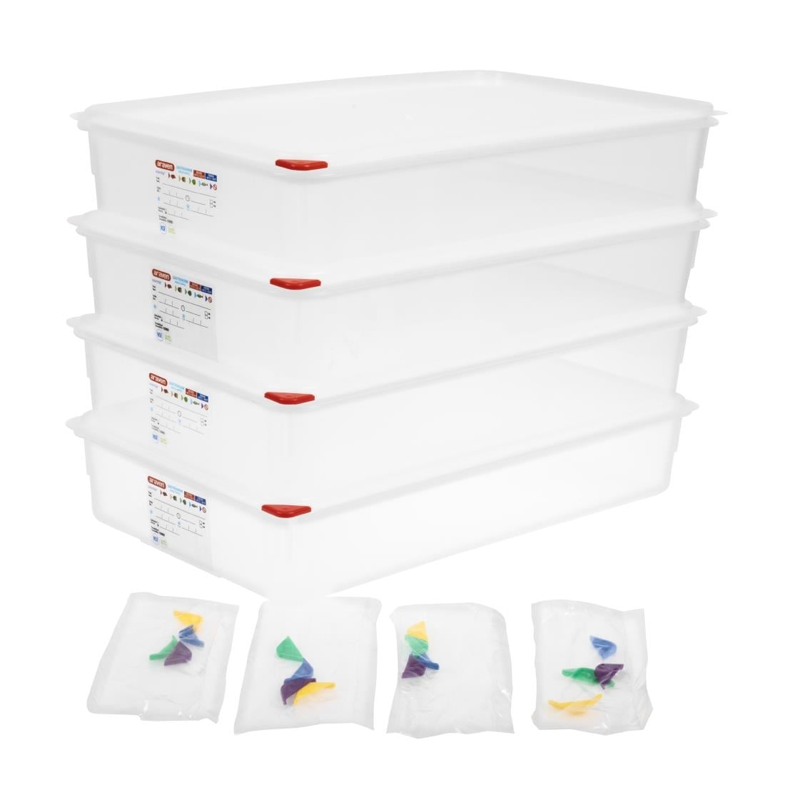 GL260 Araven GN 1/1 voedseldoos met deksel 13,7Ltr (4 stuks)