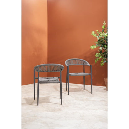 HZ590 Bolero Eden PE gevlochten rattan outdoor armstoelen antraciet (4stuks)