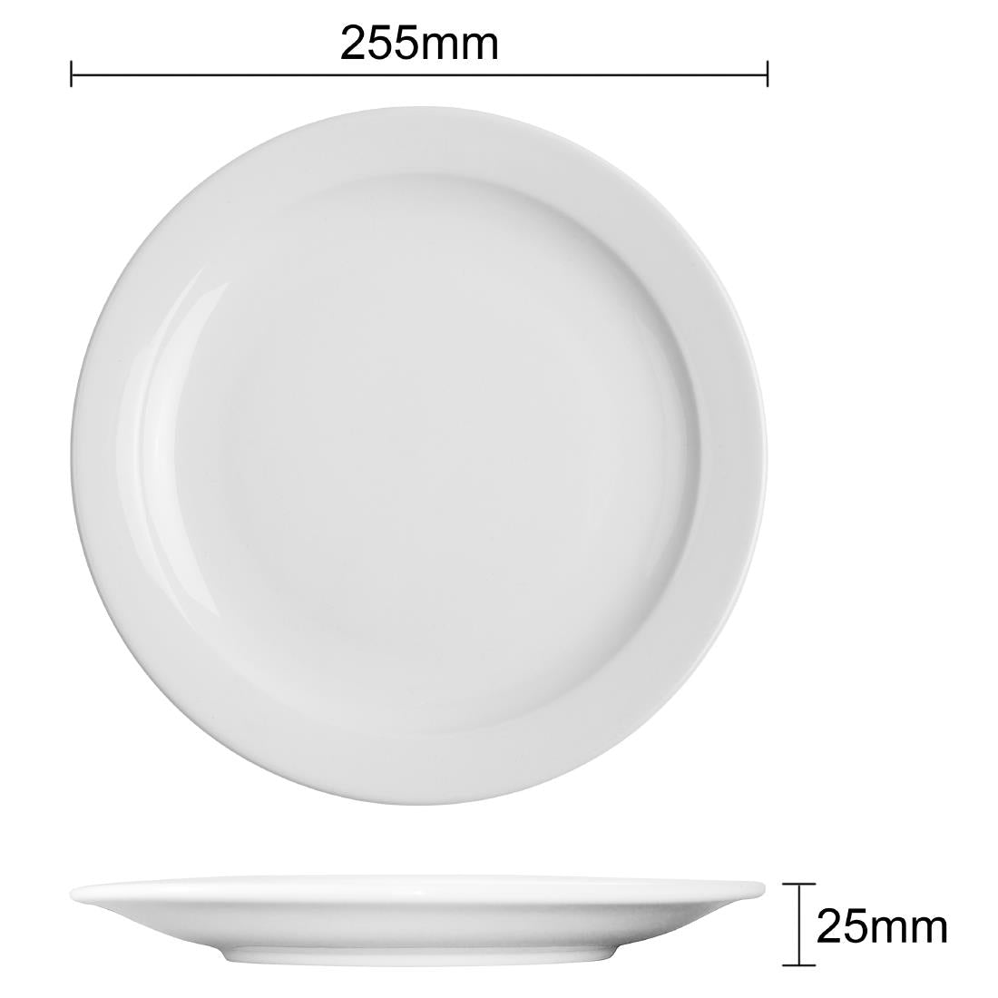 CF364 Olympia Athena Borden Met Smalle Rand 25,4cm (12 Stuks)
