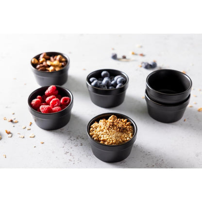DK831 Olympia stapelbare ramekin mat zwart 9,5cm (6 stuks)