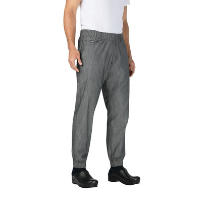 BB300-XL Chef Works Urban Jogger 257 koksbroek zwart-wit fijn gestreept XL