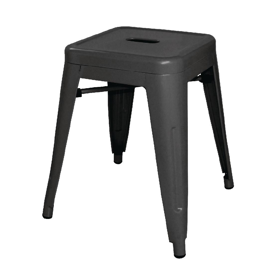 DL880 Bolero Bistro gegalvaniseerd stalen lage kruk zwart (4 stuks)