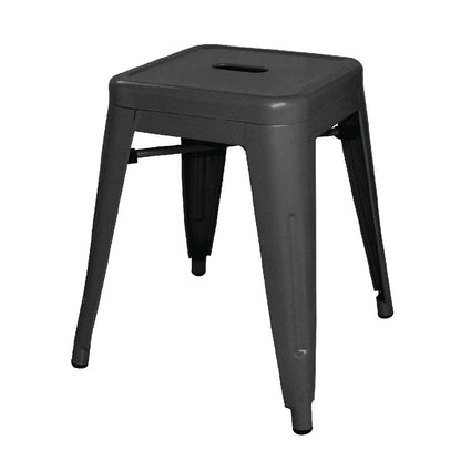 DL880 Bolero Bistro gegalvaniseerd stalen lage kruk zwart (4 stuks)