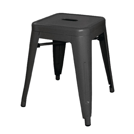 DL880 Bolero Bistro gegalvaniseerd stalen lage kruk zwart (4 stuks)