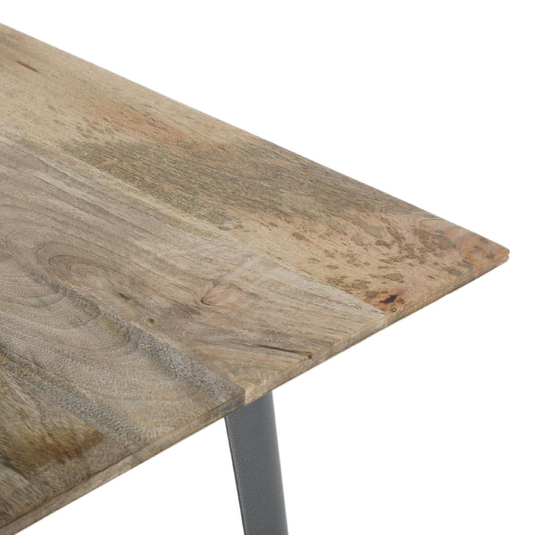 HZ809 Bolero Bistro Eettafel Met Mangohouten Blad En Donkergrijze Poot 1450mm