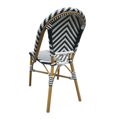 CH111 Bolero Parijse stijl rotan bijzetstoel zwart (2 stuks)