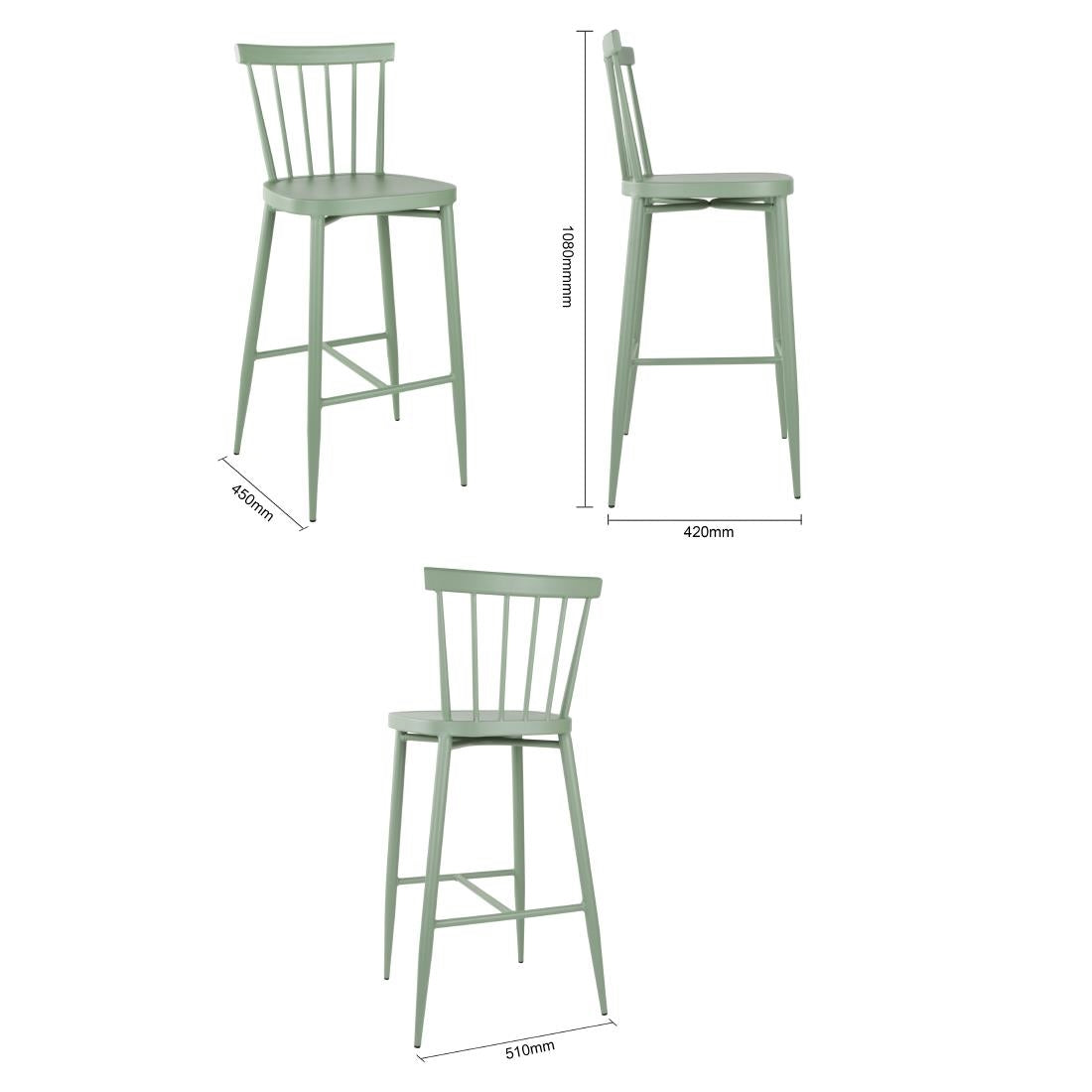 DX689 Bolero Windsor Aluminium Groene Hoge Krukken (2 stuks)